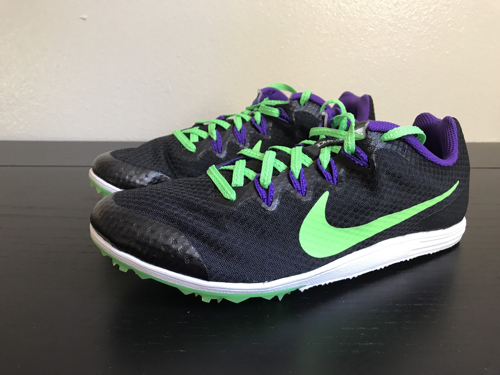 Nike Men's Zoom Rival D 9 Track Spike Black Fierce Purple Green Strike Size 8 Nike Men's Zoom Rival D 9 Track Spike Black Fierce Purple Green Strike Size 8