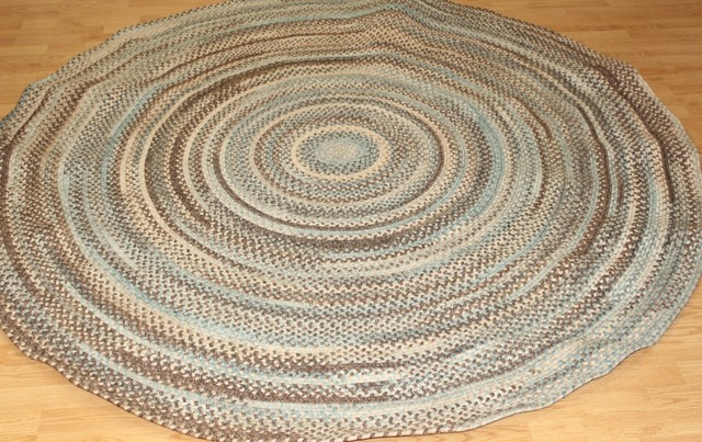 Braided Rug 7 Round Slate Brown Blue American Traditions Wool Capel New Braided Rug 7 Round Slate Brown Blue American Traditions Wool Capel 1000