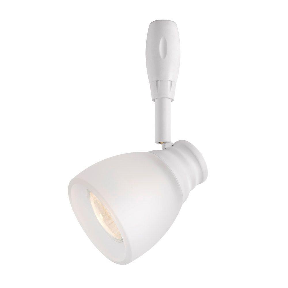 Hampton Bay White Flex Track Lighting Head With Frosted Glass Shade Hampton Bay White Flex Track Lighting Head With Frosted Glass Shade 17191 Wh