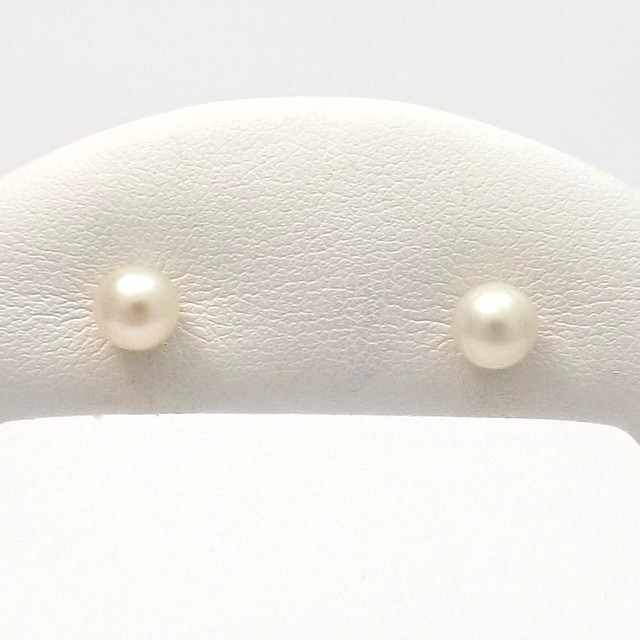 14k Yellow Gold Diamond 6mm Freshwater Pearl Stud Earrings Ebay New 14k Yellow Gold 6mm Freshwater Pearl June Birthstone Post Stud Earrings 0 9g