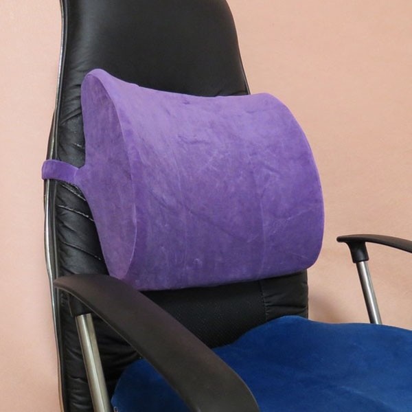 Deep Purple Elastic Band Plush Memory Office Chair Cushion Lumbar Picture 1 Of 2