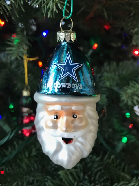 NFL Dallas Cowboys Blown Glass Santa Ornament FREE SHIPPING NFL Dallas Cowboys Blown Glass Santa Ornament FREE SHIPPING
