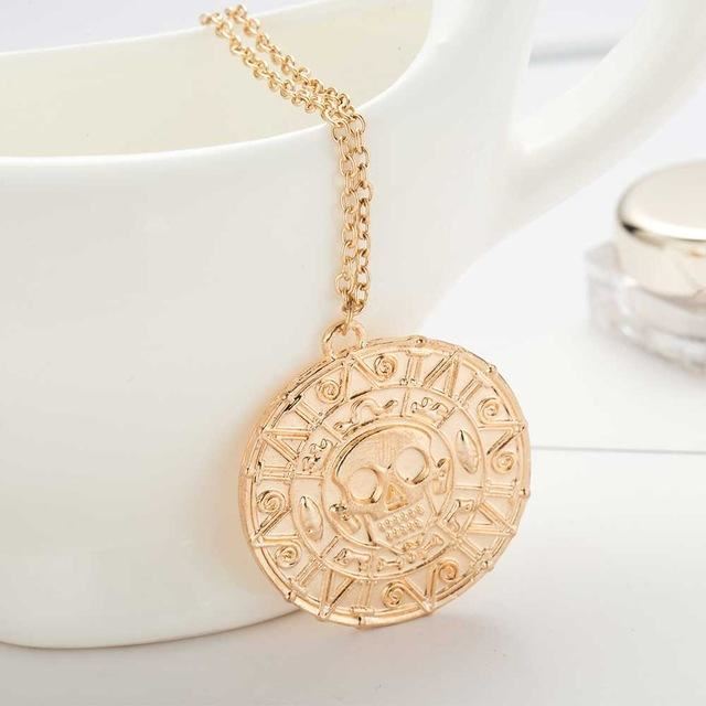 Fashion Jewelry Vintage Charm Alloy Aztec Coin Pendant Necklace Fashion Jewelry Vintage Charm Alloy Aztec Coin Pendant Necklace Pirates Gold