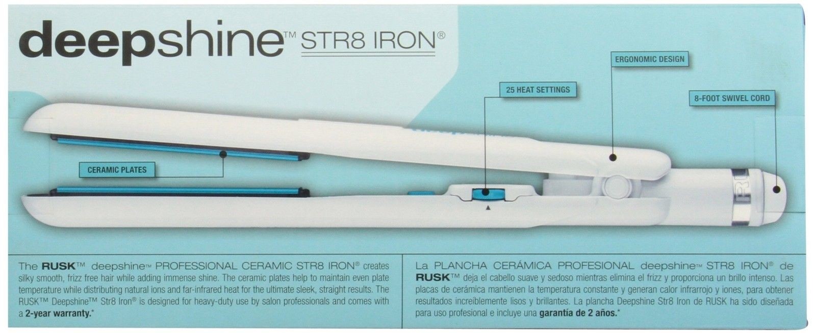 Rusk Rsk810 Deepshine Professional Str8 Ceramic Flat Iron 1 Inch Brand New Lowest Price