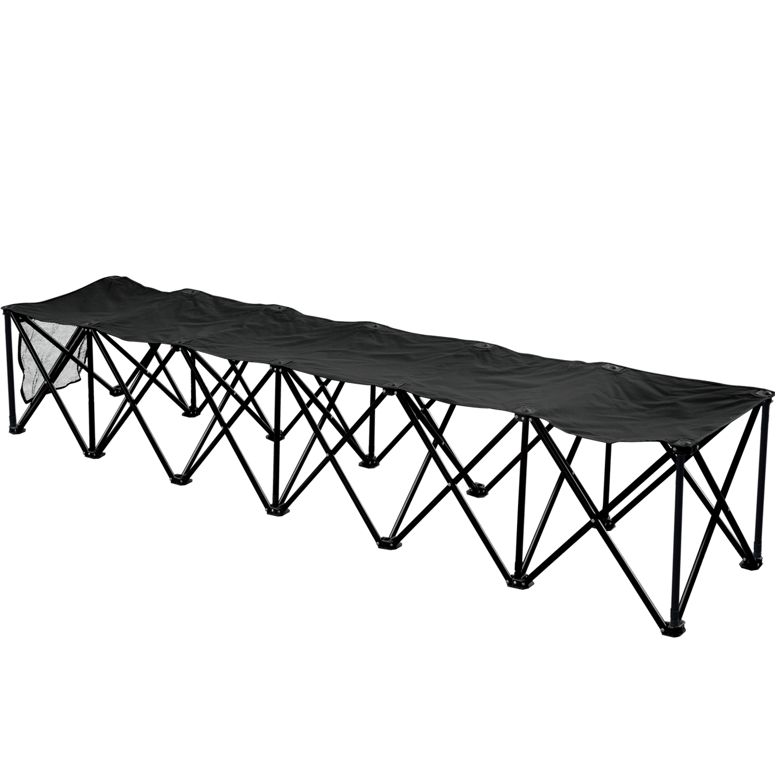 Folding Portable Team Sports Sideline Bench 6 Seater Outdoor Folding Portable Team Sports Sideline Bench 6 Seater Outdoor Waterproof Carrybag Black