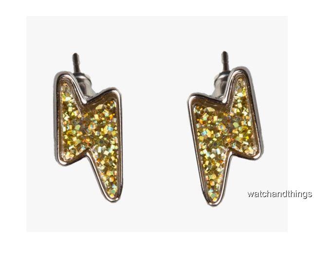 Marc By Jacobs Gold Debbie S Lightning Bolt Stud Earrings Picture 1 Of 3