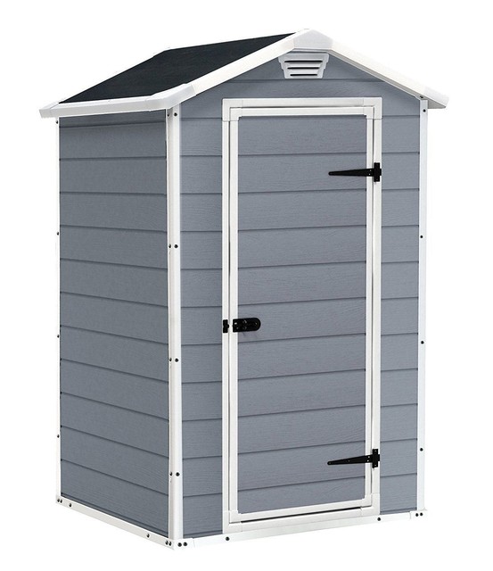 Plastic Garden Storage Shed Outdoor Organiser Keter Fade Tools Bbq 4 Keter Manor Outdoor Plastic Garden Storage Shed 4 X 3 In Grey Or Beige
