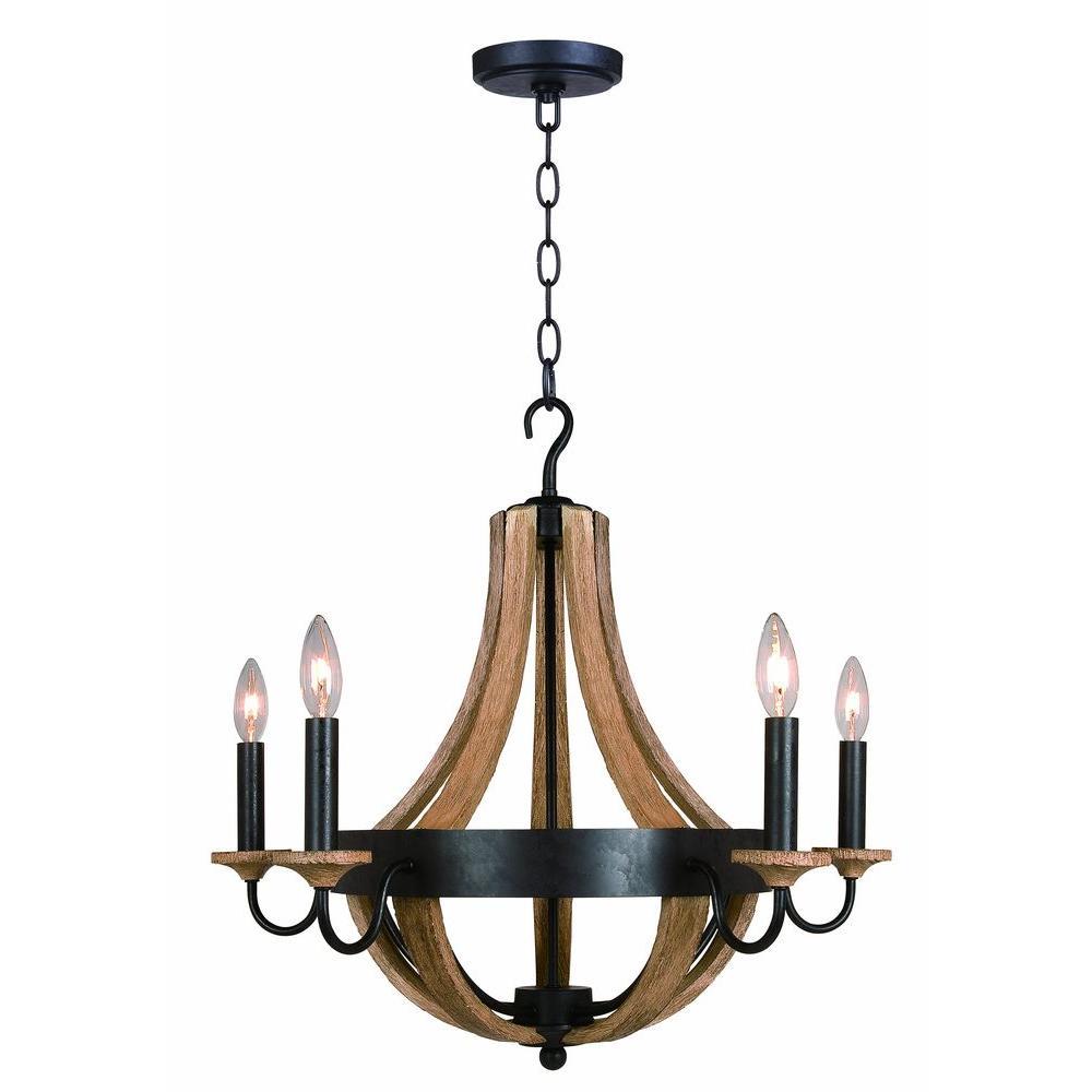 Hampton Bay Talo 5 Light Driftwood Chandelier Picture 1 Of