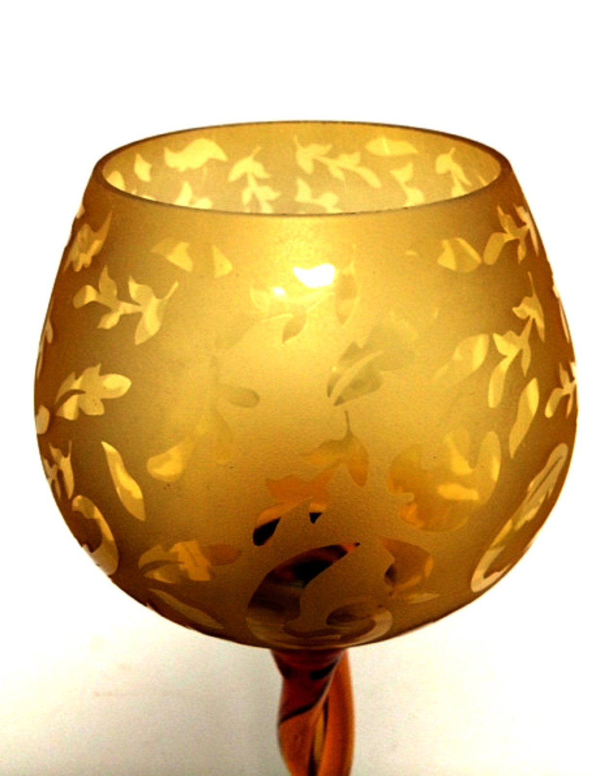 Candelaria Home Tall Tea Light Candle Holder Gold Frosted Pattern 4