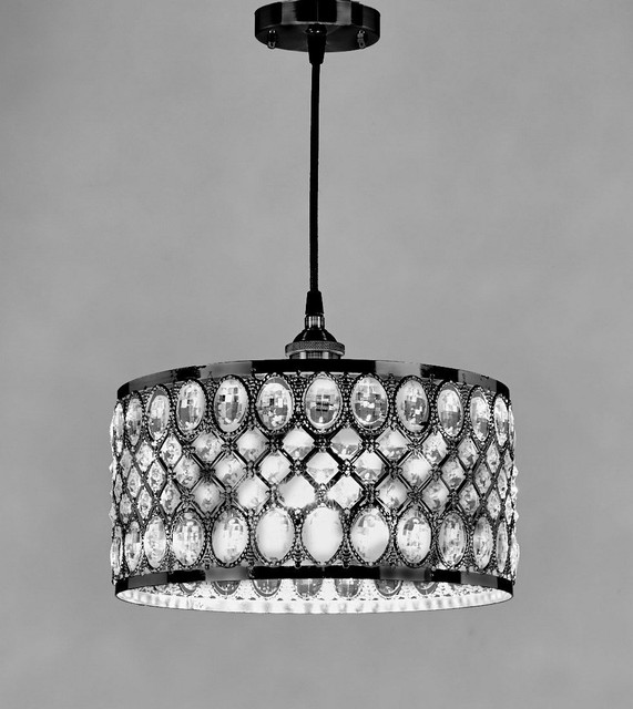 Diamond Life 1 Light Black Finish Modern Crystal Chandelier Pendant Diamond Life 1 Light Black Finish Modern Crystal Chandelier Pendant Hanging