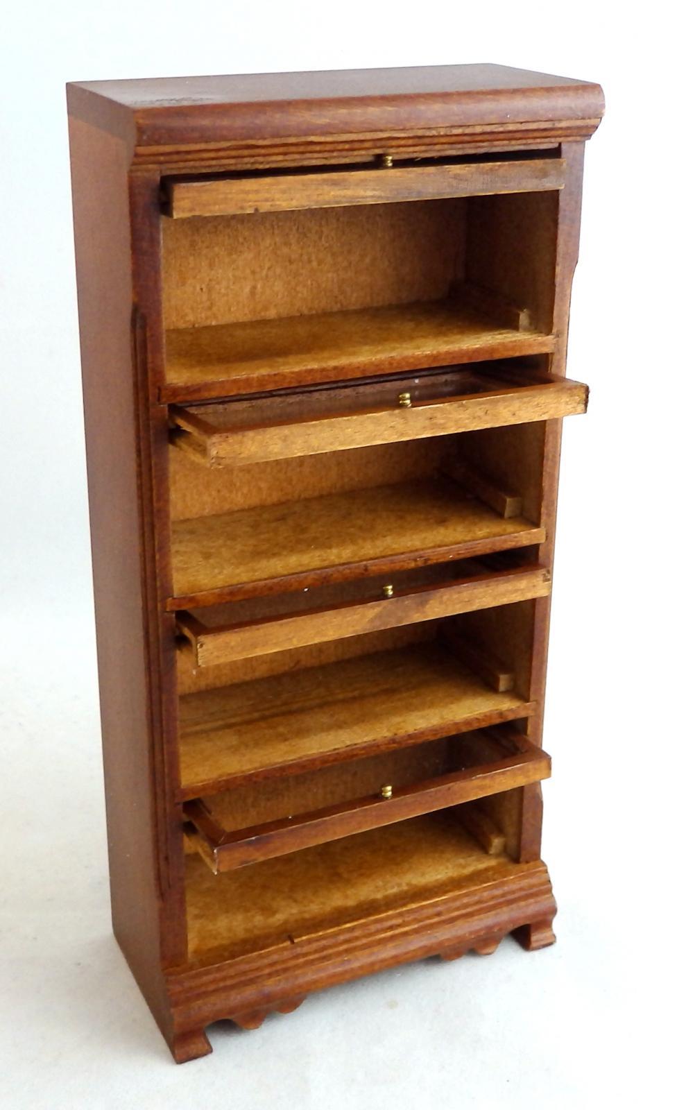 Dollhouse Miniature Barrister Bookcase Walnut 1 12 Inch Scale D47 Brand New Lowest Price