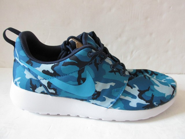 Nike Roshe Run Print Camo Blue Electric Navy Lagoon Rosherun Men's ... nike rosherun print mens running trainers 655206 441 sneakers shoes