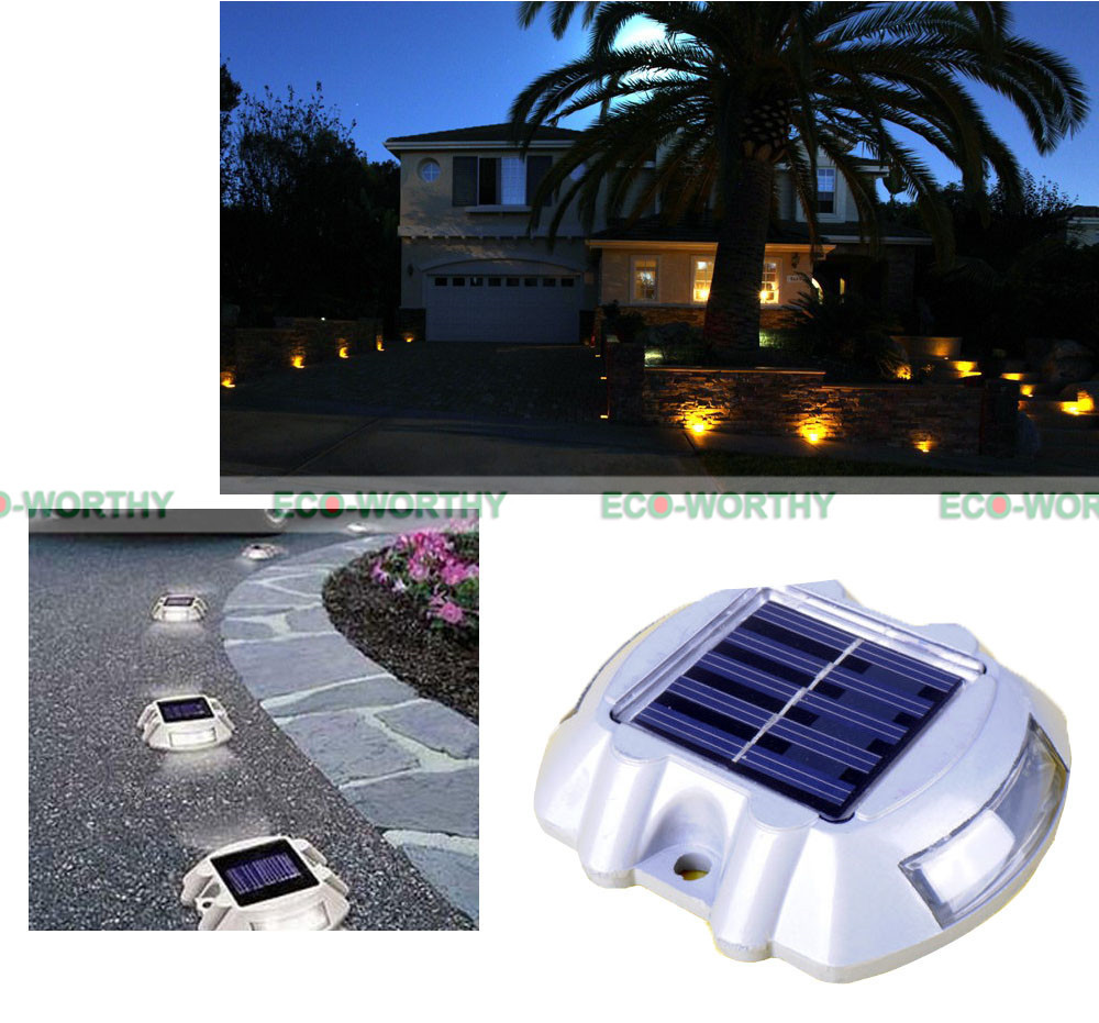 4 Pcs Solar Led Marker Lights For Pathway Driveway Dock Path Deck 5