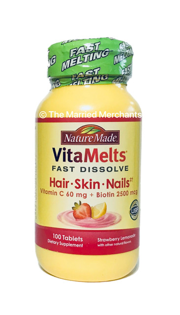 Nature Made Vitamelts Hair Skin And Nails Strawberry Lemonade 100 Nature Made Vitamelts Hair Skin Nails 100 Tablets Strawberry Lemonade 8 2018