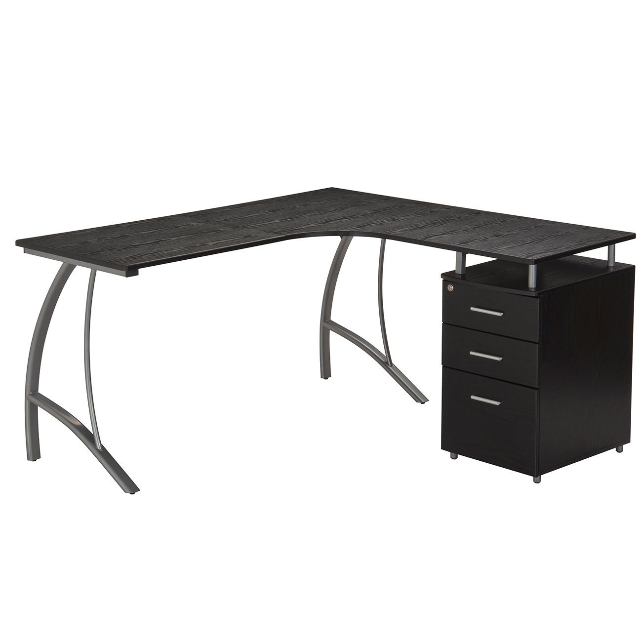 Techni Mobili Rta4804les L Shape Corner Desk With File Cabinet In Picture 1 Of 7