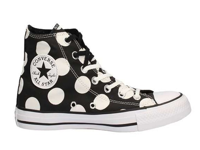 SCARPE DONNA CONVERSE 556814C ALL STAR HI CANVAS PRINT BLACK/WHITE DOTS SCARPE DONNA CONVERSE 556814C ALL STAR HI CANVAS PRINT BLACK/WHITE DOTS