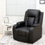 Leather Armchair Recliner Comfortable Sofa Chair Drink Holders Relax Home Black