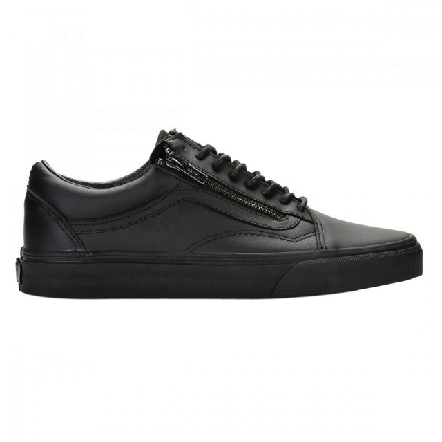 vans old skool leather trainers black mono vans old skool leather trainers black mono