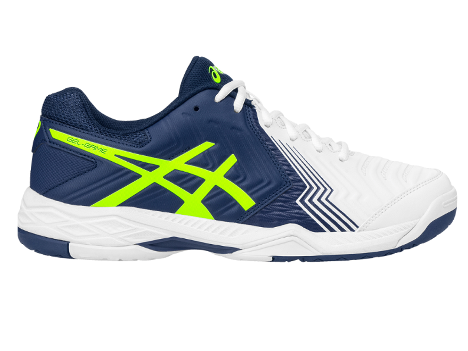 Asics GEL Game 6 Scarpe da Ginnastica Uomo Bianco White/Indigo Blue/Safety Ye Asics GEL Game 6 Scarpe da Ginnastica Uomo Bianco White/Indigo Blue/Safety Ye
