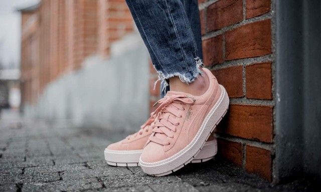 PUMA PLATFORM TRACE PEACH BEIGE ROSA CREEPER FENTY RIHANNA ZEPPA SCARPE SHOES PUMA PLATFORM TRACE PEACH BEIGE ROSA CREEPER FENTY RIHANNA ZEPPA SCARPE SHOES