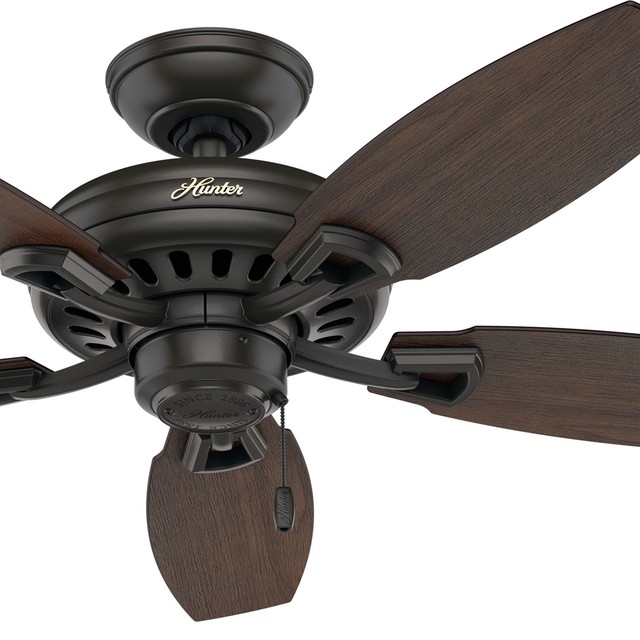 Hunter Cc5c10c64 Fan 44 Bronze Ceiling Without Light Kit 110 Hunter 44 Ceiling Fan New Bronze Medium Walnut Stained Oak Blades