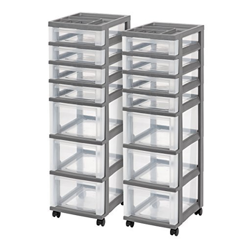 Iris 6 Drawer Rolling Storage Cart With Organizer Top Gray Iris 6 Drawer Rolling Storage Cart With Organizer Top Gray Free2dayship