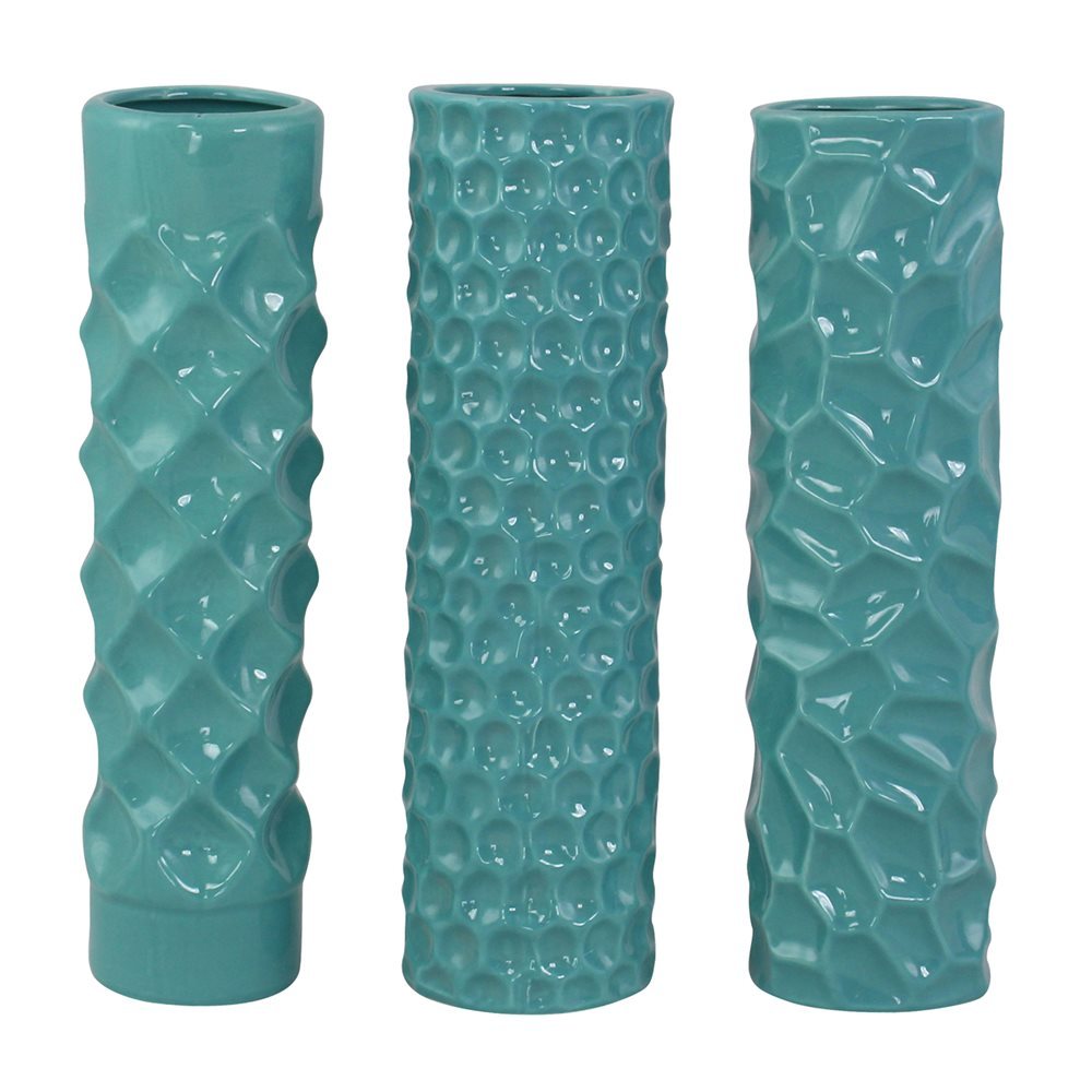 Aspire Home Accents Whitney Teal Ceramic Vases Aspire Home Accents Whitney Teal Ceramic Vases
