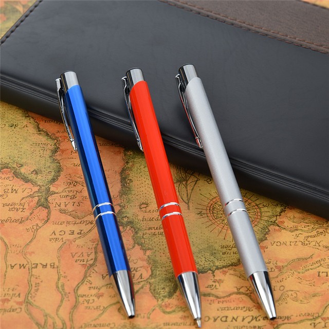 Luxury Ball Point Pen Silver Metallic Clip Office Supplies Gifts High Quality Luxury Ball Point Pen Silver Metallic Clip Office Supplies Gifts