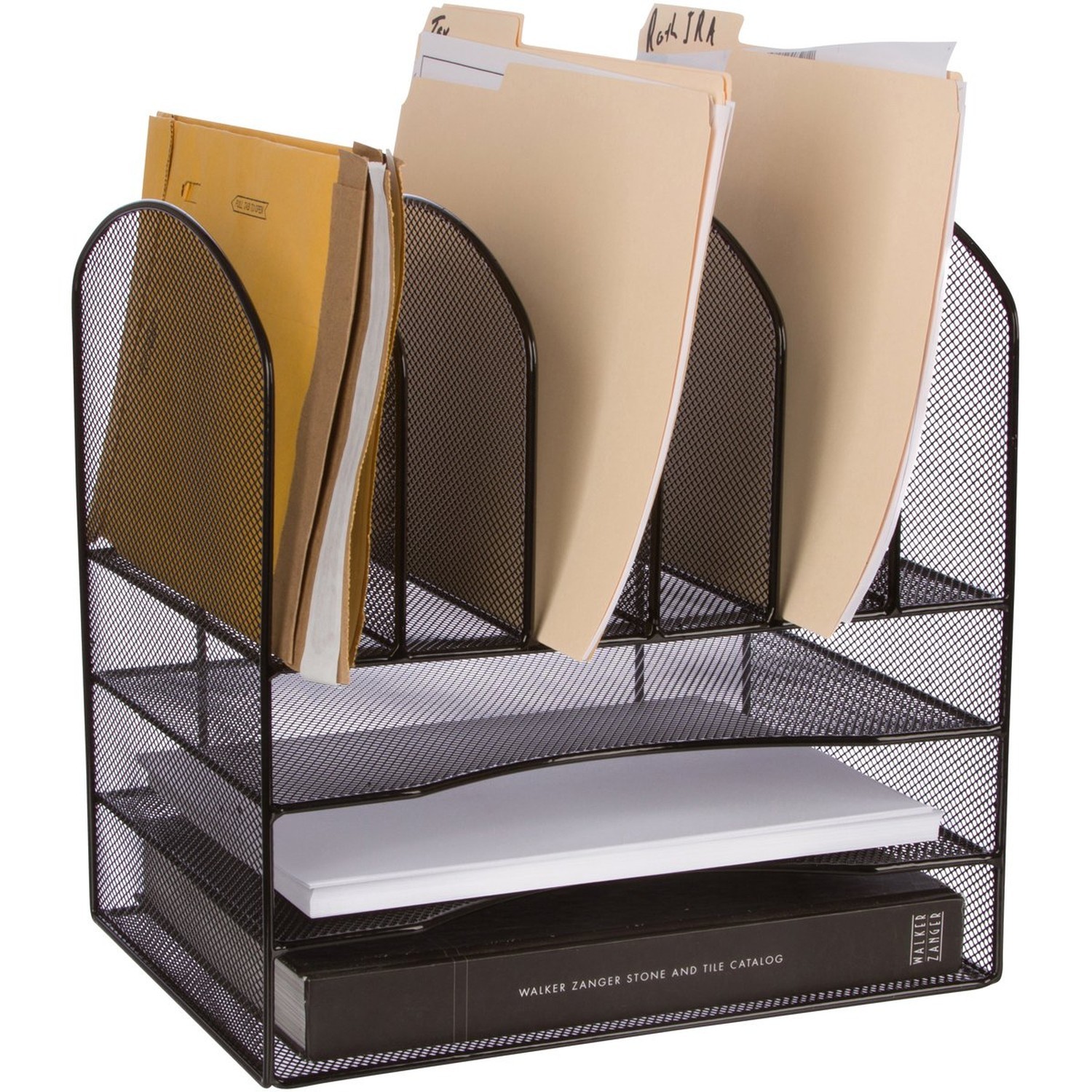 Twentyfive Wire Mesh Office Desk File Organizer Black Drawer Picture 1 Of 9