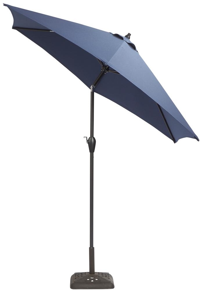 Hampton Bay 9 In Aluminum Patio Umbrella Midnight Tilt Outside 3