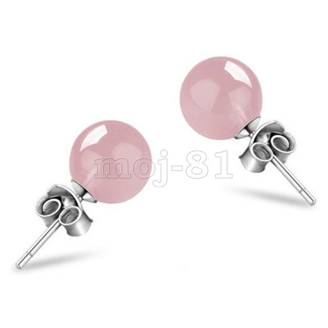 Fashion 10mm Natural Pink Jadeite Jade 925 Sterling Silver Stud Fashion 10mm Natural Pink Jadeite Jade 925 Sterling Silver Stud Earrings Ebay