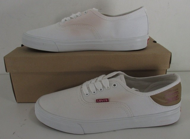 Mens Levi's Jordy Buck White Brown Sneakers Z94074 Mens Levi's Jordy Buck White Brown Sneakers Z94074