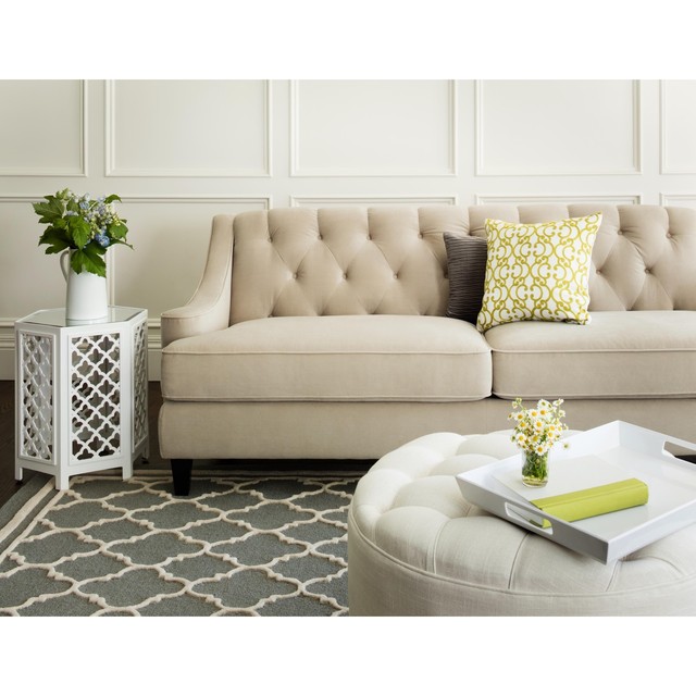Abbyson Living Claridge Taupe Velvet Fabric Tufted Sofa Abbyson Claridge Beige Velvet Fabric Tufted Sofa