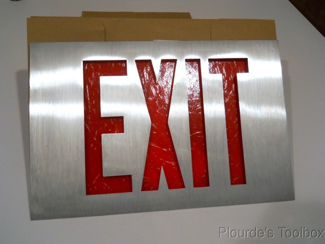Prescolite Cast Led Brushed Aluminum Emergency Exit Sign E1865 00 New Prescolite Cast Led Blk Brushed Aluminum Emergency Exit Sign E1865 00