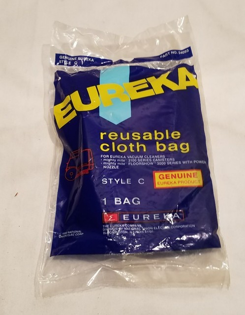 One Genuine Eureka Mighty Mite Vacuum Reusable Cloth Bag Style C 54093 A1 One Genuine Eureka Mighty Mite Vacuum Reusable Cloth Bag Style C 54093 A1