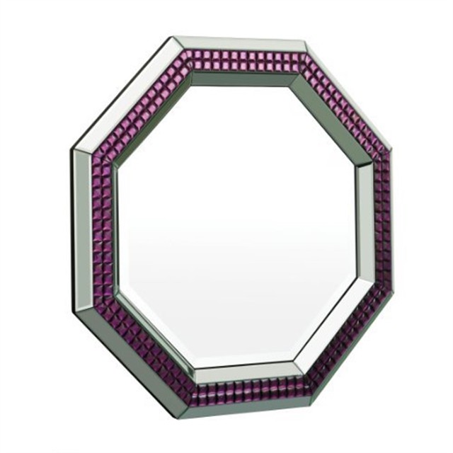 Premier Housewares 92 6x92 6cm Clear Purple Octagonal Wall Mirror Premier Housewares Modena Octagonal Wall Mirror 92 5 X 5cm Purple Clear