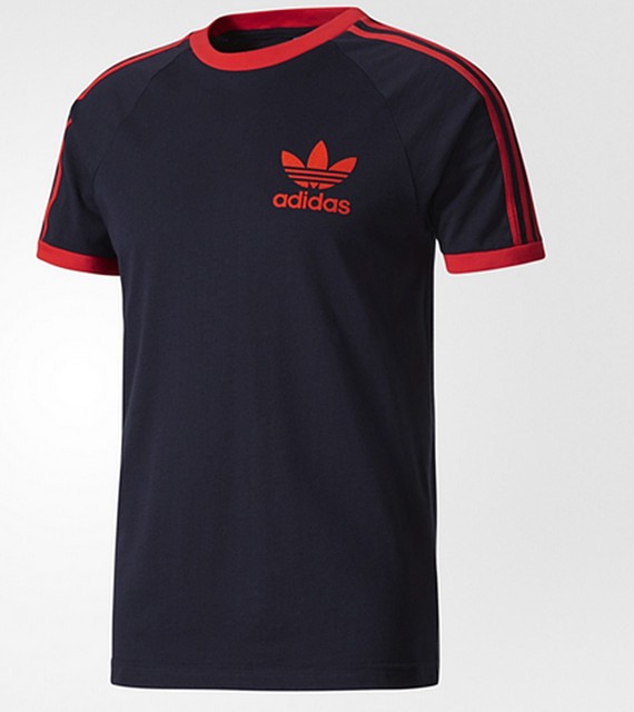 adidas trefoil 3 stripes t shirt in navy adidas trefoil 3 stripes t shirt in navy