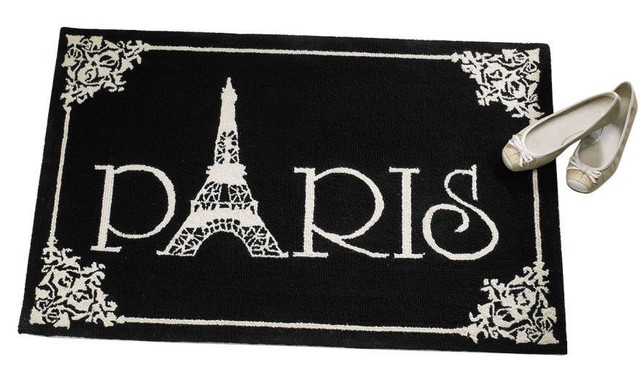 Paris Eiffel Tower French Black White Hooked Rug 2 X 3 Wool Ebay Paris Hooked Wool 2 X 3 Rug Eiffel Tower Parisian Black Floor Mat