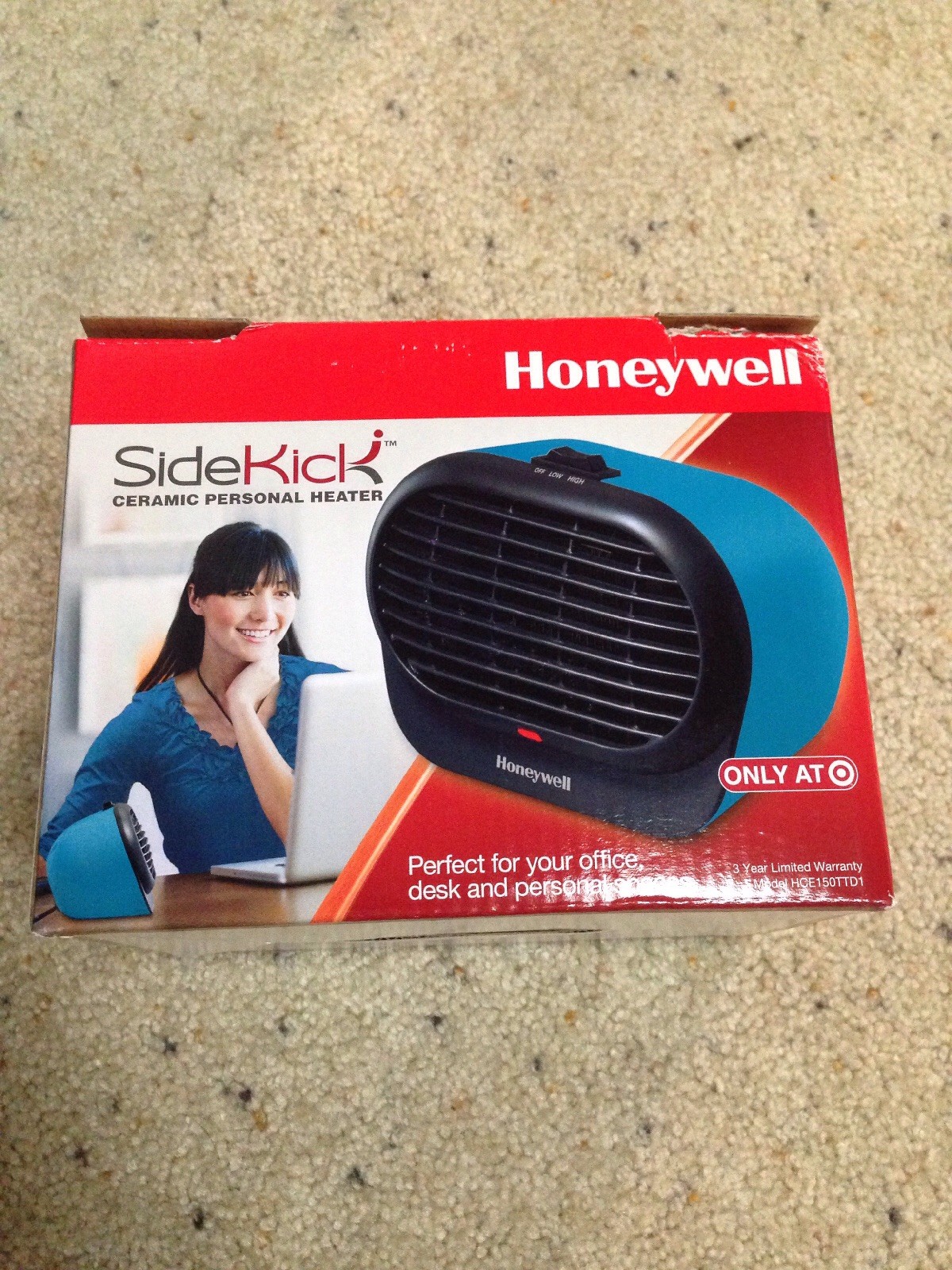 Honeywell Hce150btd1 Ceramic Personal Sidekick Heater Blue Picture 1 Of