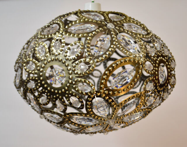 Antique Brass Metal Jewelled Moroccan Style Pendant Light Shade Moroccan Style Antique Brass Jewelled Pendant Light Shade