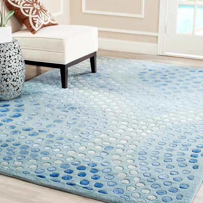 Safavieh Soho Andrew Wool Square Rug Light Blue Picture 1 Of 5