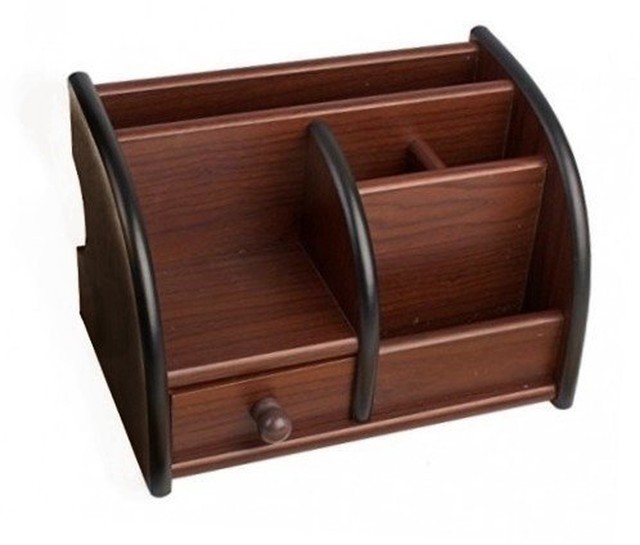 Wooden Desk Organizer 6 Compartment Office Supply Caddy With Drawer Wooden Desk Organizer 6 Compartment Office Supply Caddy With Drawer Pencil Ho