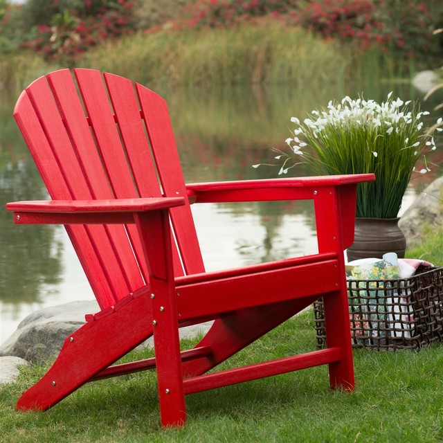 Outdoor Patio Seating Garden Adirondack Chair In Red Heavy Duty Outdoor Patio Seating Garden Adirondack Chair In Red Heavy Duty Resin