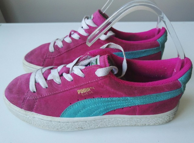 Da Donna Ragazze PUMA SUEDE CLASSIC SCARPE TG UK 2 RARA EDIZIONE Rosa Blu Da Donna Ragazze PUMA SUEDE CLASSIC SCARPE TG UK 2 RARA EDIZIONE Rosa Blu