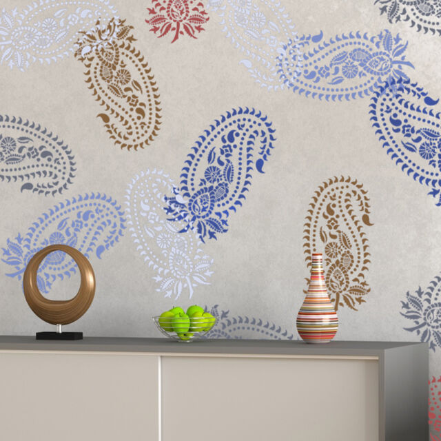 Vintage Paisley Stencil Damask Pattern For Diy Wall Decor Wallpaper Vintage Paisley Stencil Damask Pattern For Diy Wall Decor Wallpaper Look