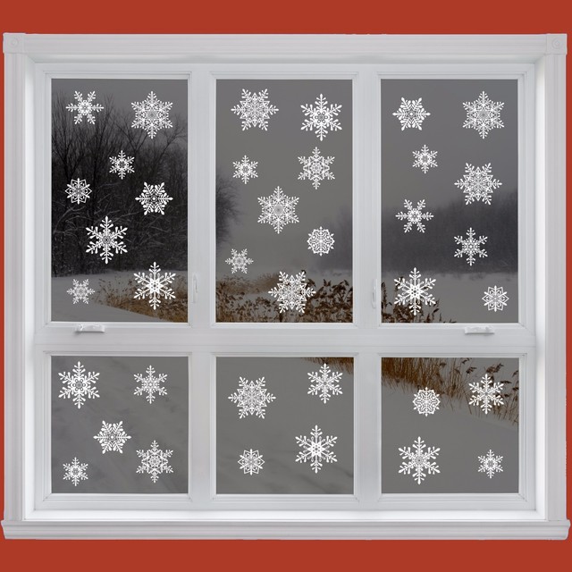 snowflake window stickers 42x non adhesive pvc clings snowflake window stickers 42x non adhesive pvc clings