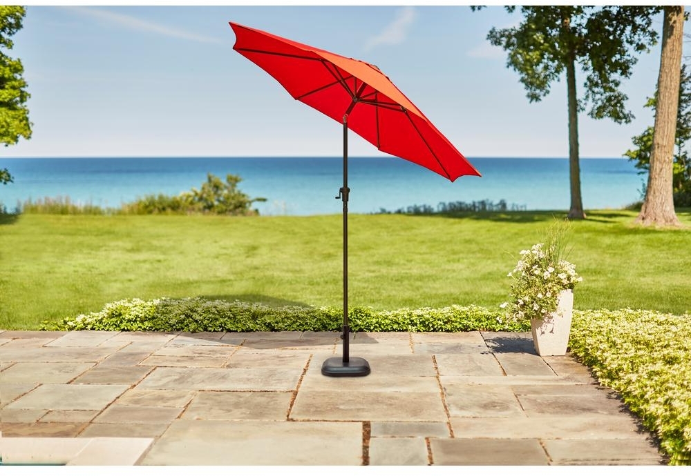 Hampton Bay 9 Ft Steel Crank And Tilt Patio Umbrella In Ruby