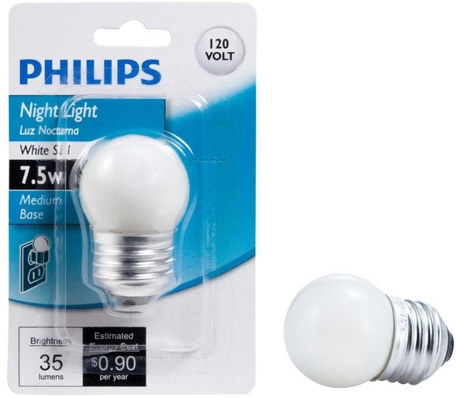 Philips 415455 Night Light 7 5 Watt S11 Bulb Philips 7 5 Watt S11 Incandescent White Night Replacement Light Bulb