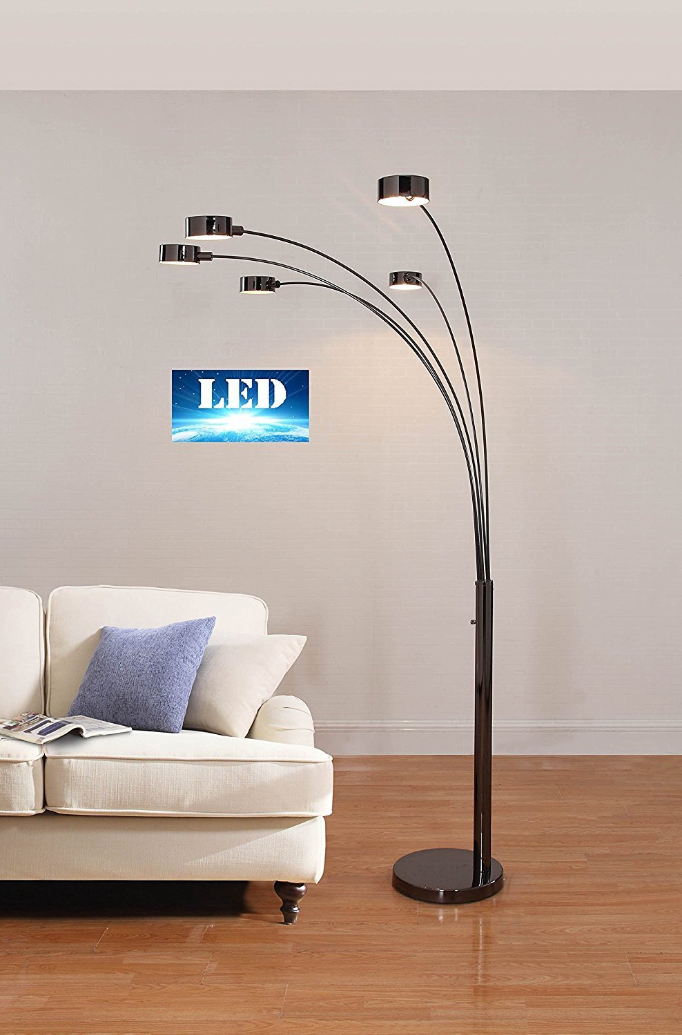 Artiva Usa Led207901jb Micah Plus Modern Led 88 5 Arched Floor Lamp Brand New Lowest Price
