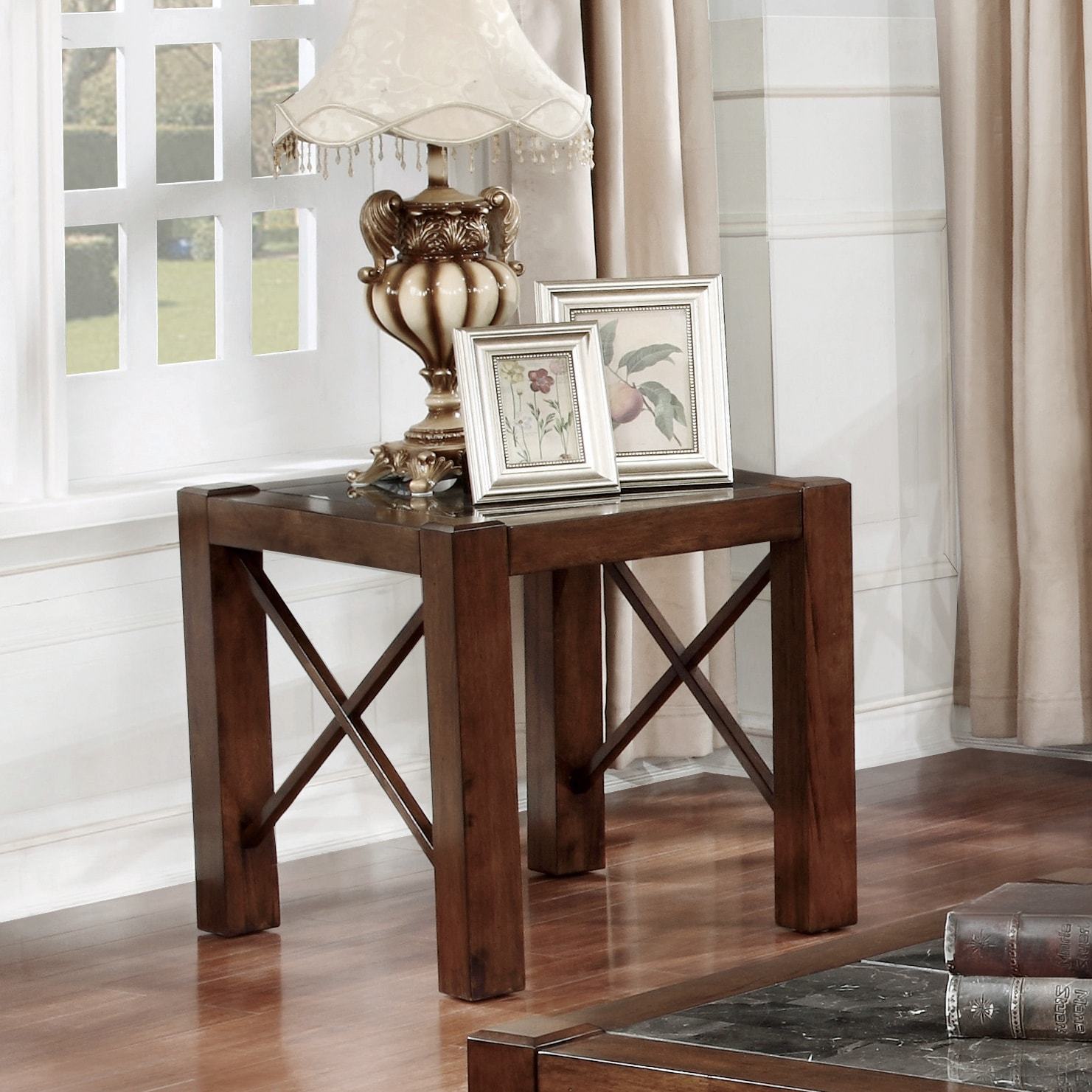 Furniture Of America Calrison Transitional Genuine Marble Top Brown Furniture Of America Calrison Transitional Genuine Marble Top Brown Cherry End Ebay